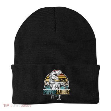 Father's Day Poppopsaurus T Rex Dinosaur Funny Poppopsaurus Beanie
