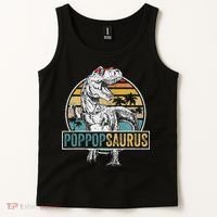 Father's Day Poppopsaurus T Rex Dinosaur Funny Poppopsaurus Tank Top thumb 2