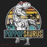 Father's Day Poppopsaurus T Rex Dinosaur Funny Poppopsaurus Golf Towel thumb 3