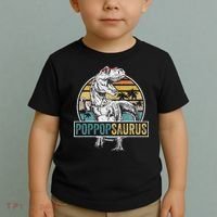 Father's Day Poppopsaurus T Rex Dinosaur Funny Poppopsaurus Toddler T-Shirt thumb 2
