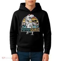 Father's Day Poppopsaurus T Rex Dinosaur Funny Poppopsaurus Kids Hoodie thumb 4