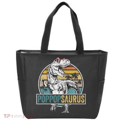 Father's Day Poppopsaurus T Rex Dinosaur Funny Poppopsaurus Tote Bag