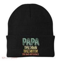 Father's Day Papa The Man The Myth The Bad Influence Beanie thumb 0