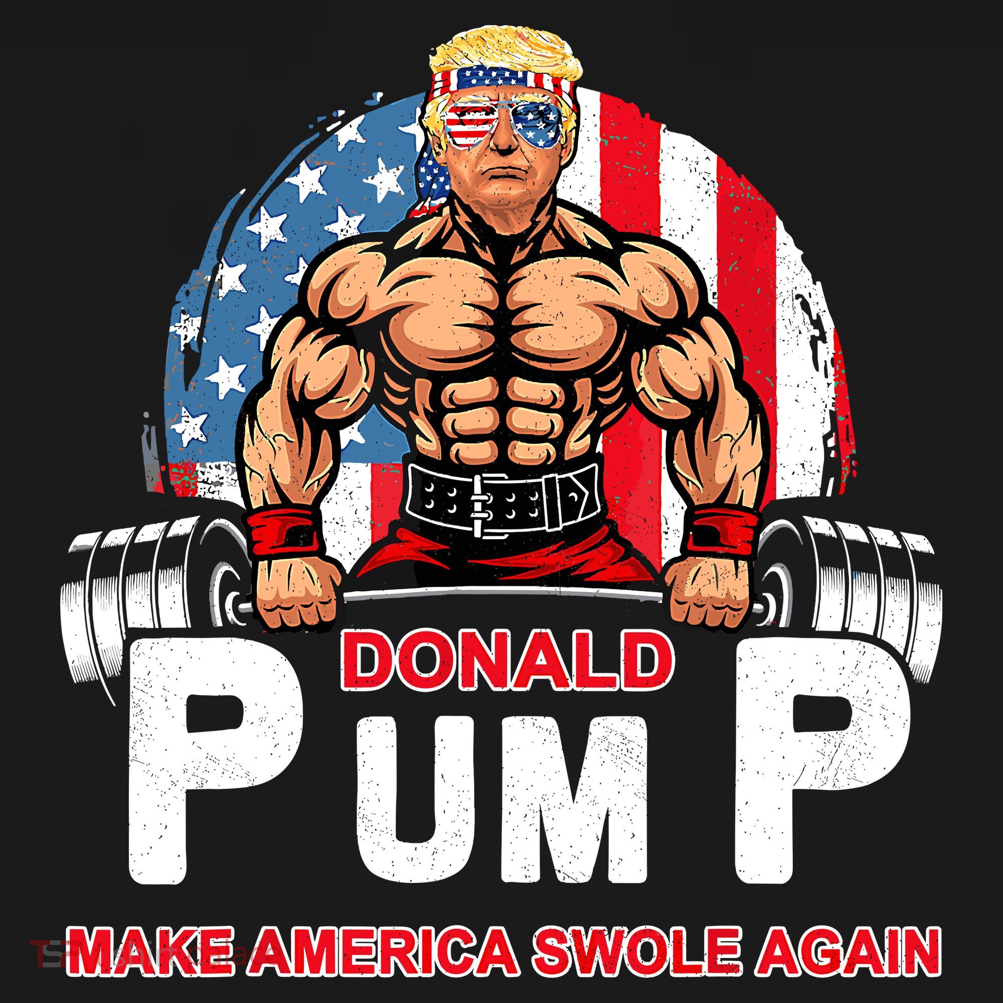 Funny Donald Pump Swole America Gym Fitness Trump 2024 Mousepad