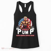 Funny Donald Pump Swole America Gym Fitness Trump 2024 Women's Tank Top thumb 0