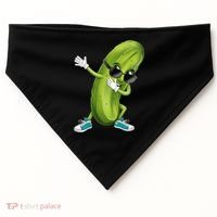 Funny Dabbing Pickle Dancing Cucumber Lover Funny Gift USA-Made Doggie Bandana thumb 0