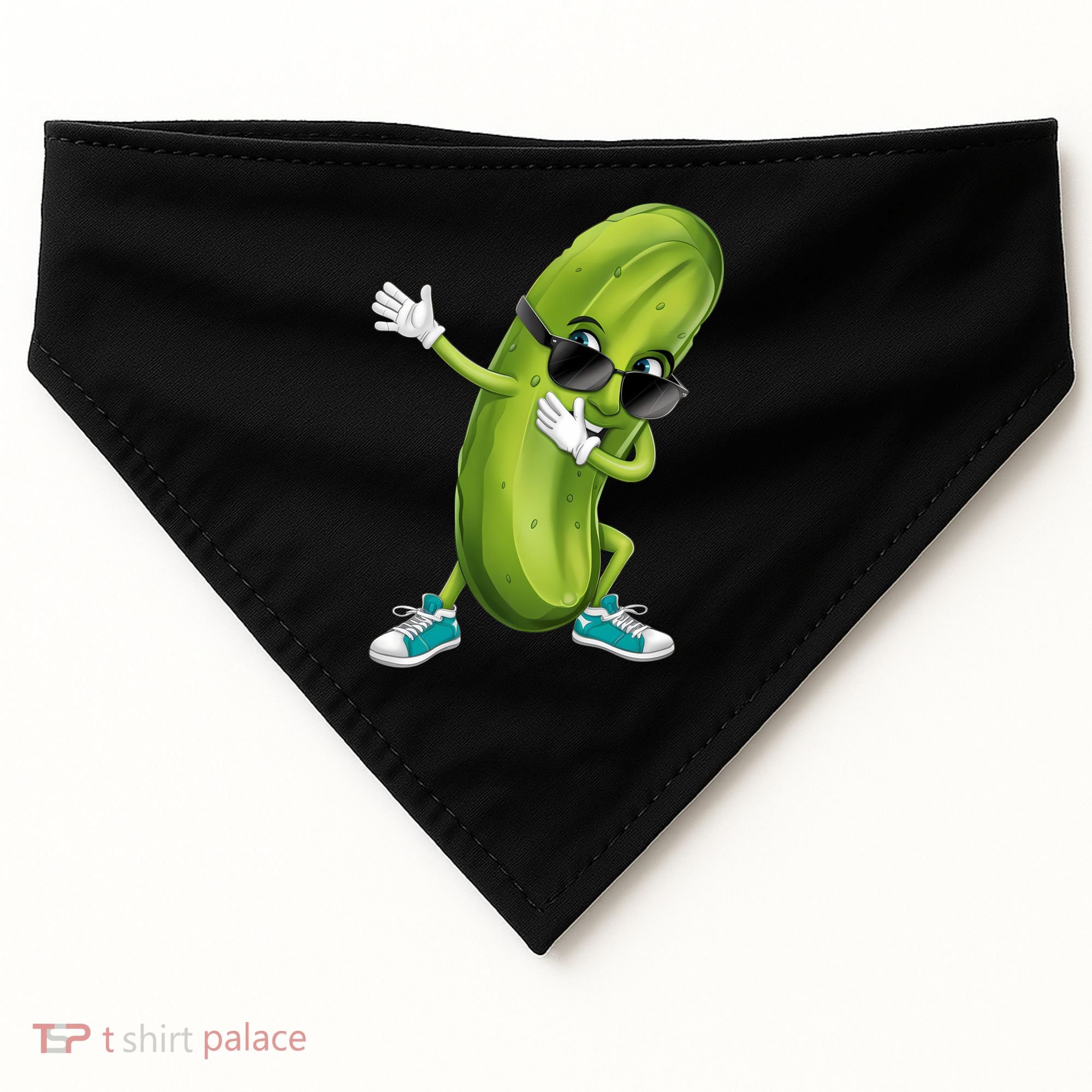 Funny Dabbing Pickle Dancing Cucumber Lover Funny Gift USA-Made Doggie Bandana
