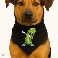 Funny Dabbing Pickle Dancing Cucumber Lover Funny Gift USA-Made Doggie Bandana thumb 1