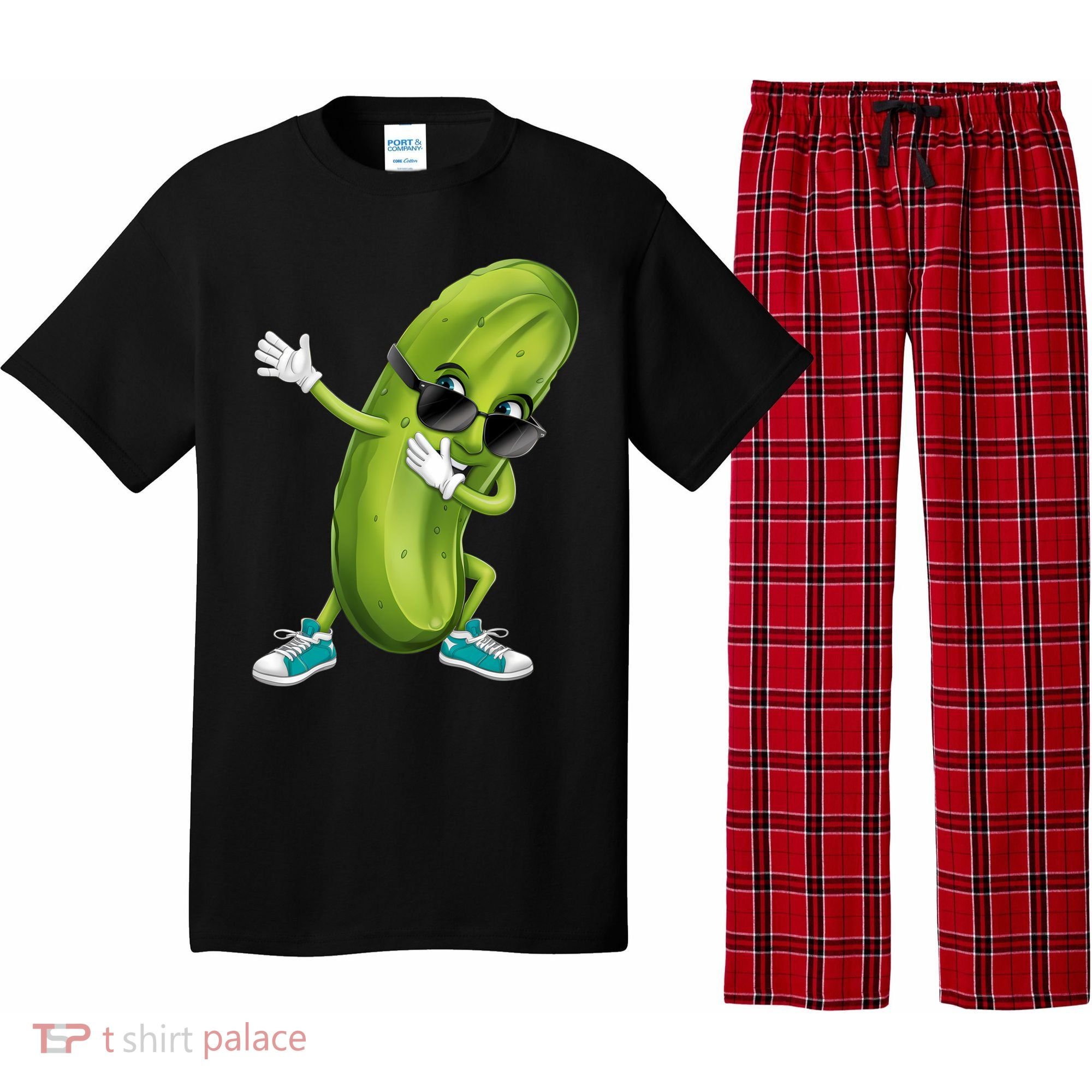 Funny Dabbing Pickle Dancing Cucumber Lover Funny Gift Pajama Set