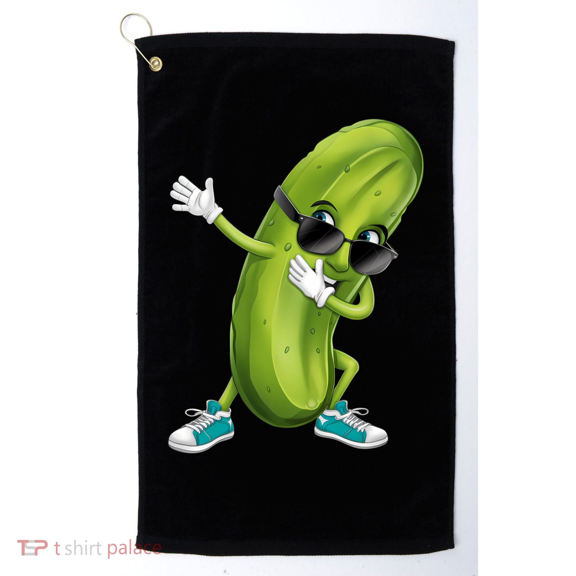 Funny Dabbing Pickle Dancing Cucumber Lover Funny Gift Golf Towel