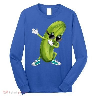 Funny Dabbing Pickle Dancing Cucumber Lover Funny Gift Long Sleeve Shirt