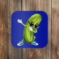 Funny Dabbing Pickle Dancing Cucumber Lover Funny Gift Coaster thumb 0