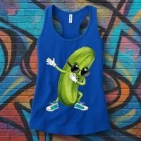 Funny Dabbing Pickle Dancing Cucumber Lover Funny Gift Women's Tank Top thumb 3