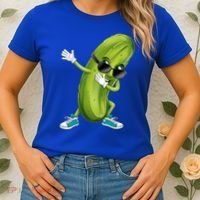 Funny Dabbing Pickle Dancing Cucumber Lover Funny Gift Women's T-Shirt thumb 2