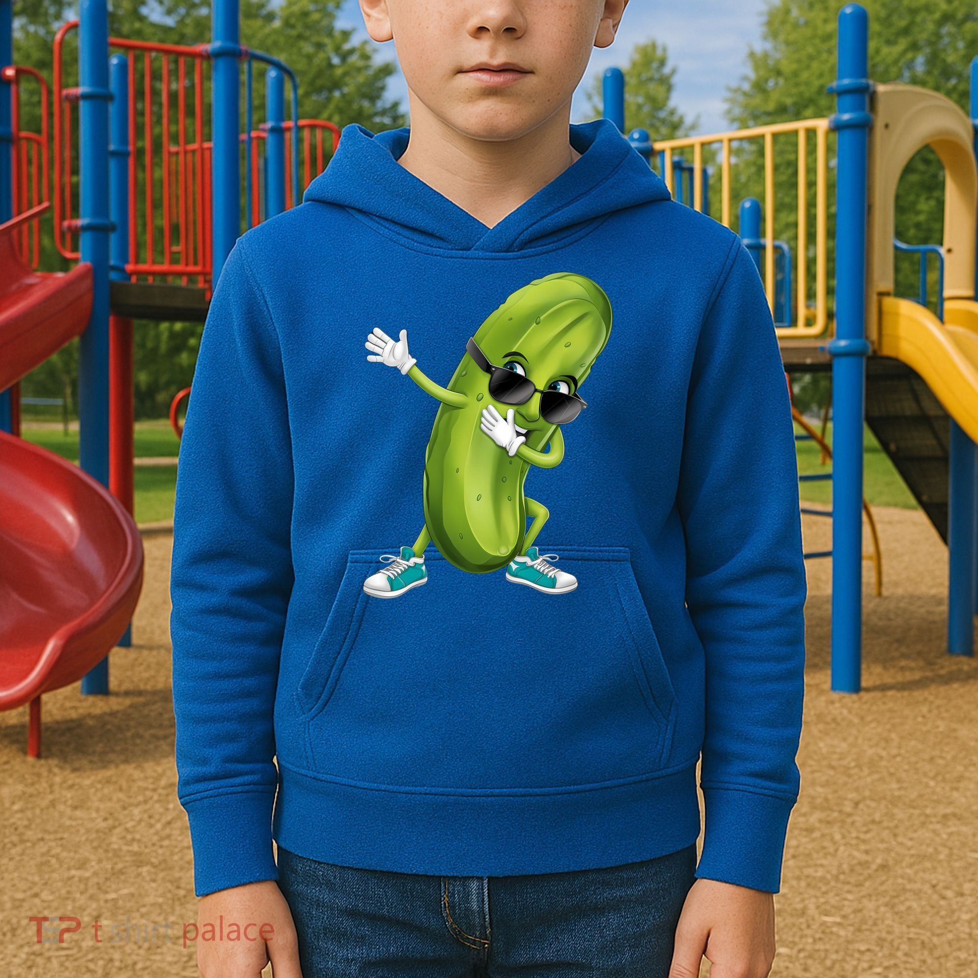 Funny Dabbing Pickle Dancing Cucumber Lover Funny Gift Kids Hoodie