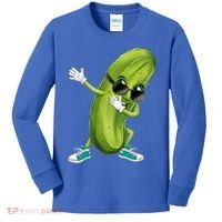 Funny Dabbing Pickle Dancing Cucumber Lover Funny Gift Kids Long Sleeve Shirt thumb 0