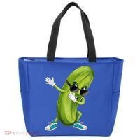 Funny Dabbing Pickle Dancing Cucumber Lover Funny Gift Tote Bag thumb 0