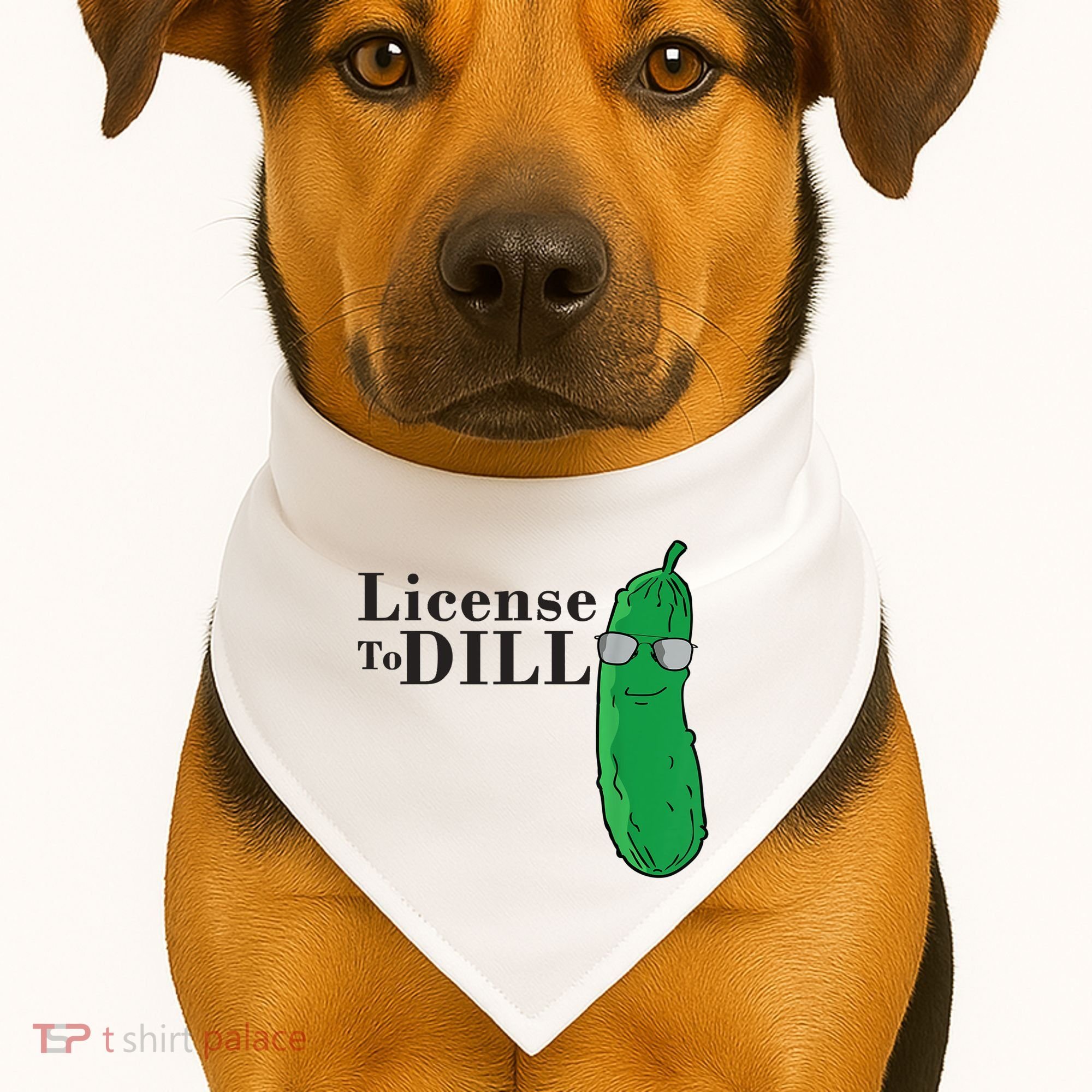 Funny Dill Pickle Gift USA-Made Doggie Bandana