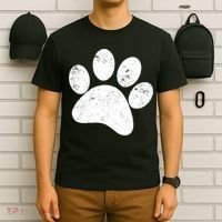 Funny Dog Paw Print Gift Vintage Dog Paw Gift T-Shirt thumb 6