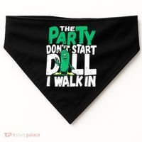 Funny Dill Pickle Lover The Party DonT Start Till I Walk In USA-Made Doggie Bandana thumb 0