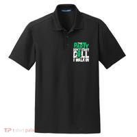 Funny Dill Pickle Lover The Party DonT Start Till I Walk In Dry Zone Grid Polo thumb 0