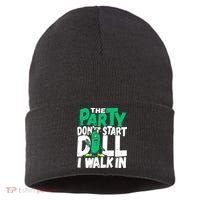 Funny Dill Pickle Lover The Party DonT Start Till I Walk In Sustainable Knit Beanie thumb 0