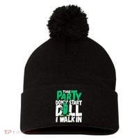 Funny Dill Pickle Lover The Party DonT Start Till I Walk In Pom Pom 12in Knit Beanie thumb 0