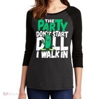 Funny Dill Pickle Lover The Party DonT Start Till I Walk In Women's Tri-Blend 3/4-Sleeve Raglan Shirt thumb 2