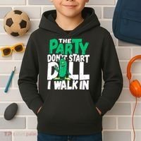 Funny Dill Pickle Lover The Party DonT Start Till I Walk In Kids Hoodie thumb 2