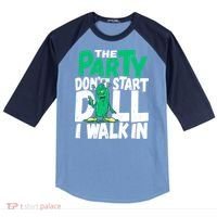 Funny Dill Pickle Lover The Party DonT Start Till I Walk In Raglan Baseball Sleeve Shirt thumb 0