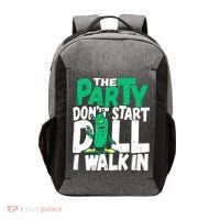 Funny Dill Pickle Lover The Party DonT Start Till I Walk In Vector Backpack thumb 0