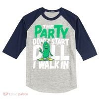 Funny Dill Pickle Lover The Party DonT Start Till I Walk In Kids Colorblock Raglan Jersey thumb 0