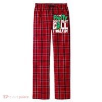 Funny Dill Pickle Lover The Party DonT Start Till I Walk In Men's Flannel Plaid Pajama Pants thumb 0