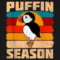 Funny Distressed Puffin Season Retro Vintage Sunset T-Shirt thumb 7