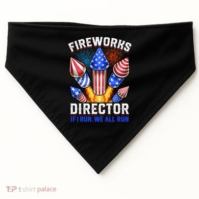 Fireworks Director Pyrotechnician 4th Of July Gift USA-Made Doggie Bandana