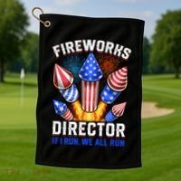 Fireworks Director Pyrotechnician 4th Of July Gift Golf Towel thumb 1