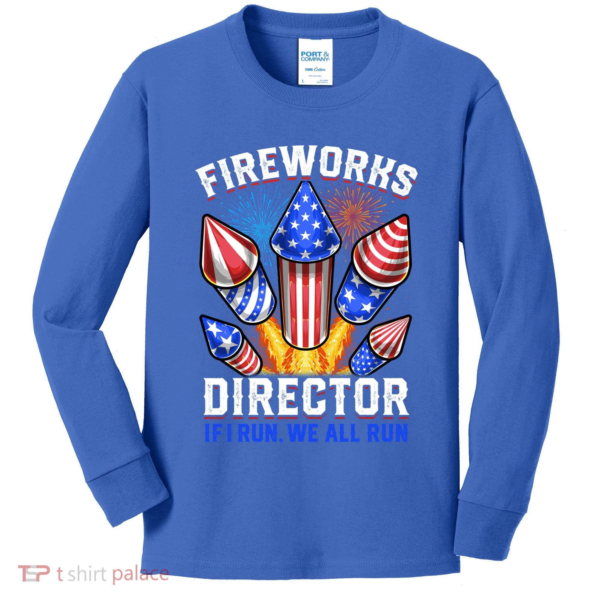 Fireworks Director Pyrotechnician 4th Of July Gift Kids Long Sleeve Shirt