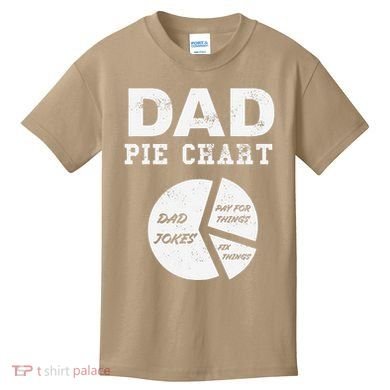 Funny Dad Pie Chart Dad Jokes Pay For Things Fix Things Kids T-Shirt