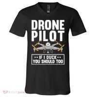 Funny Drone Pilot For RC Racing Pilots Flying FPV V-Neck T-Shirt thumb 0