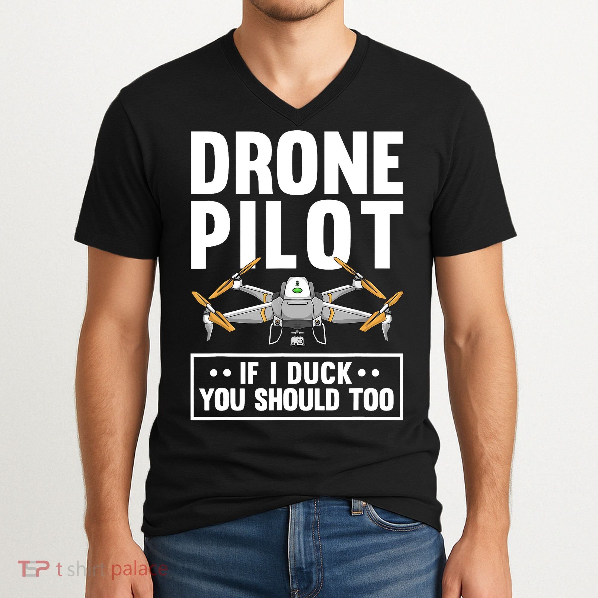 Funny Drone Pilot For RC Racing Pilots Flying FPV V-Neck T-Shirt
