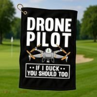 Funny Drone Pilot For RC Racing Pilots Flying FPV Golf Towel thumb 1