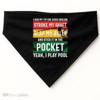 Father's Day Pocket I Yeah, I Play Pool Billiards Dad Gift For Dad USA-Made Doggie Bandana thumb 0