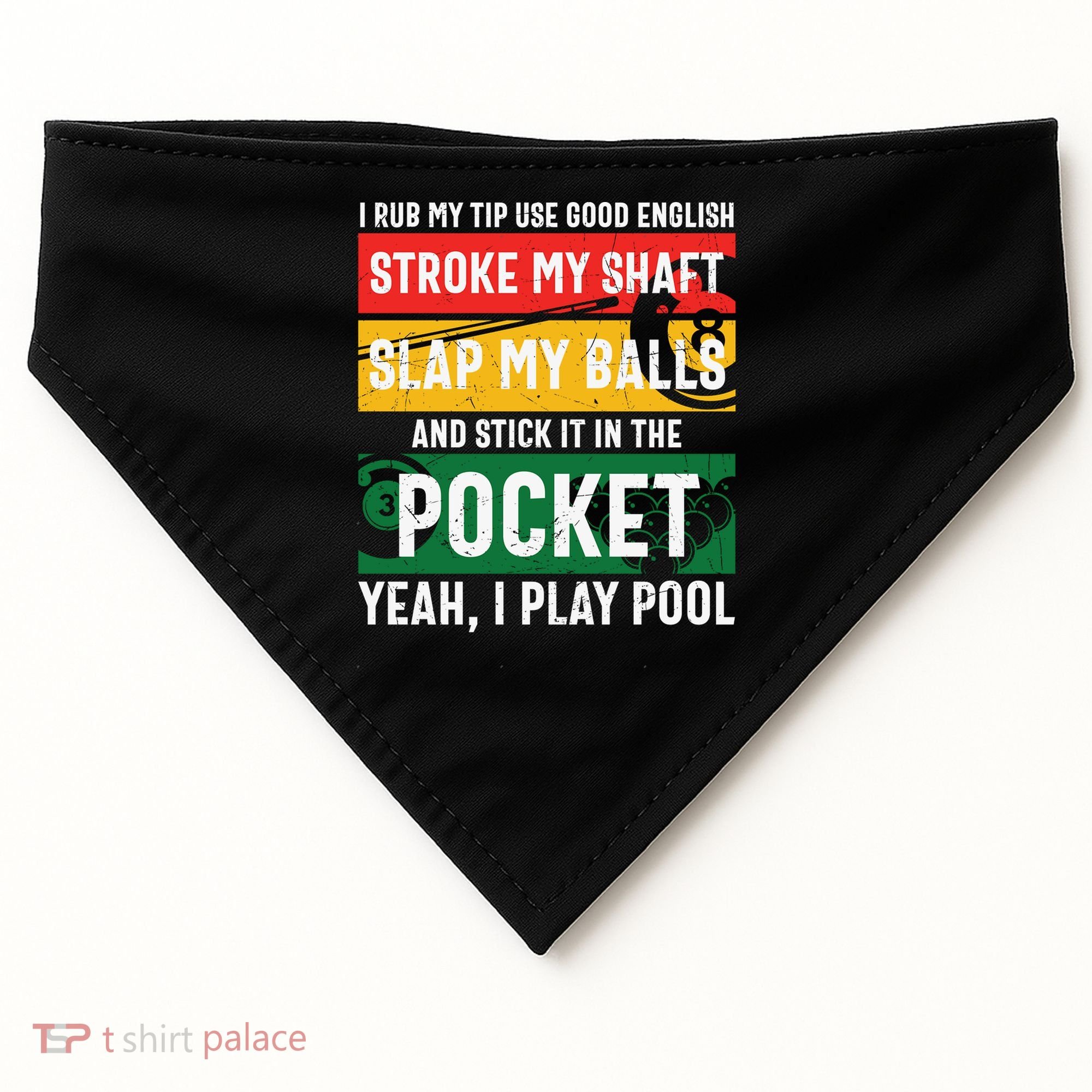 Father's Day Pocket I Yeah, I Play Pool Billiards Dad Gift For Dad USA-Made Doggie Bandana