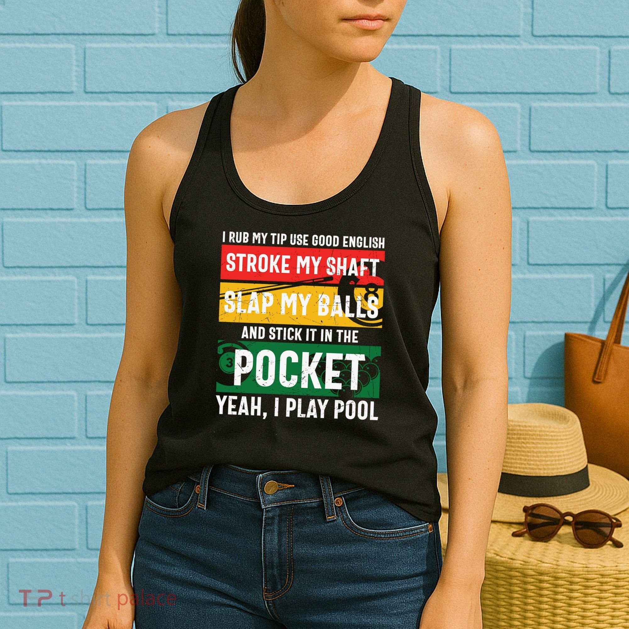 Father's Day Pocket I Yeah, I Play Pool Billiards Dad Gift For Dad Women's Tank Top