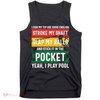 Father's Day Pocket I Yeah, I Play Pool Billiards Dad Gift For Dad Tank Top thumb 0