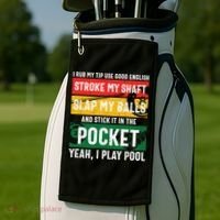 Father's Day Pocket I Yeah, I Play Pool Billiards Dad Gift For Dad Golf Towel thumb 2