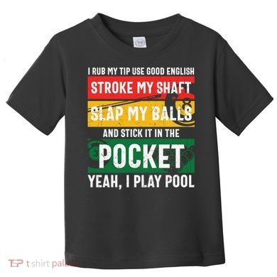 Father's Day Pocket I Yeah, I Play Pool Billiards Dad Gift For Dad Toddler T-Shirt