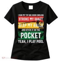 Father's Day Pocket I Yeah, I Play Pool Billiards Dad Gift For Dad Women's T-Shirt thumb 0