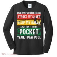 Father's Day Pocket I Yeah, I Play Pool Billiards Dad Gift For Dad Kids Long Sleeve Shirt thumb 0