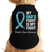 Family Dad Prostate Cancer Awareness Light Blue Ribbon Doggie Tank thumb 0